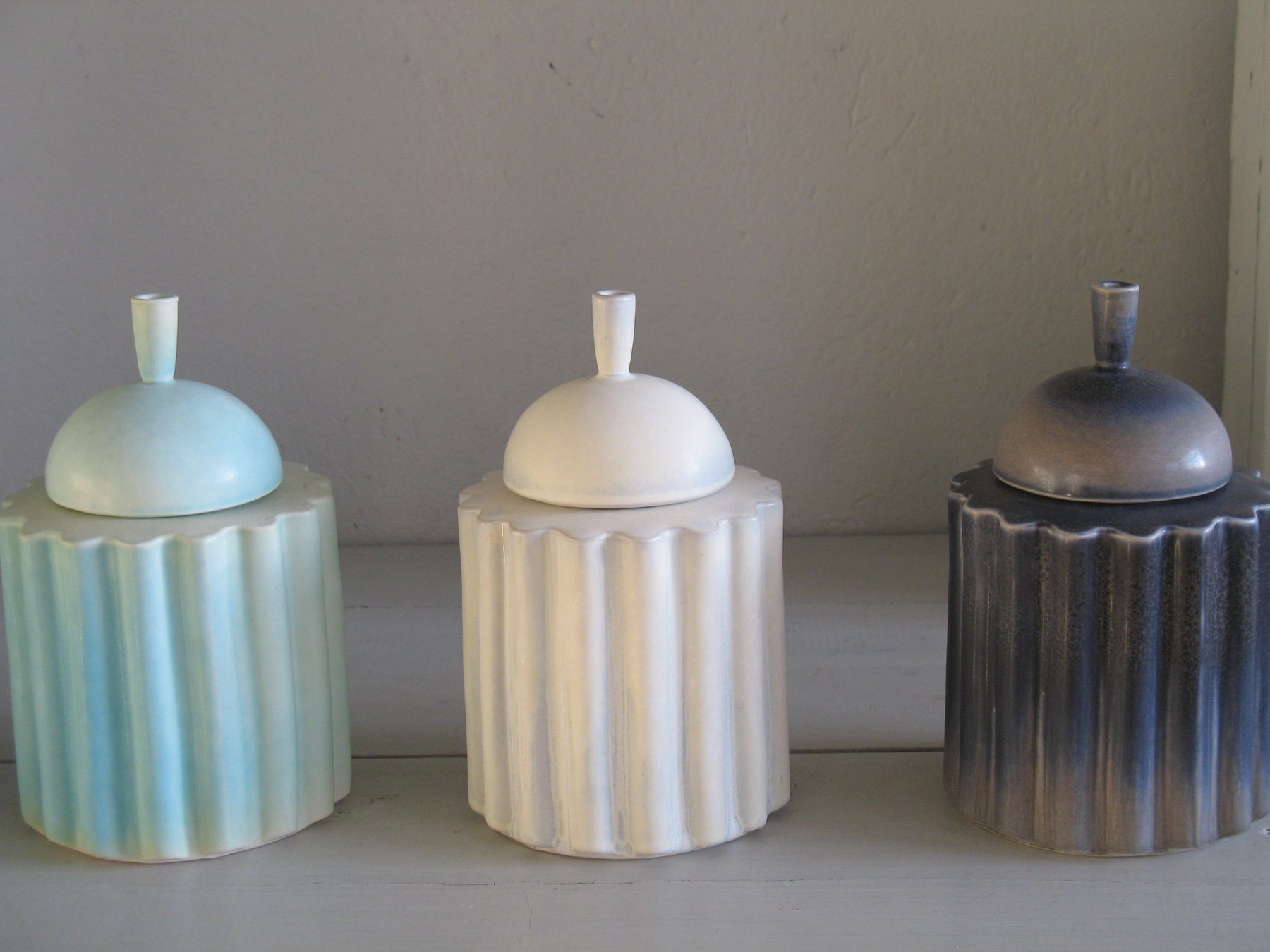 Cast stoneware jars